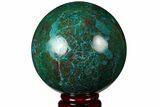 Polished Chrysocolla & Malachite Sphere - Peru #133768-1